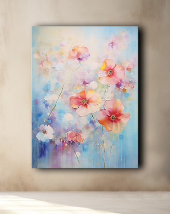 Polne kwiaty - Plakat - Olej, Boho, Abstrakcja, Black Sapphire Art