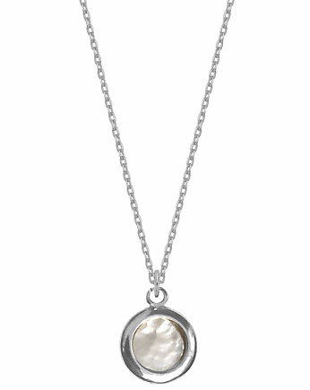 Srebrny naszyjnik koło z masą perłową, ATdiament