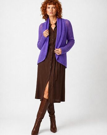 Lekki sweter wełniany damski Reneta - fiolet, YOU by Tokarska
