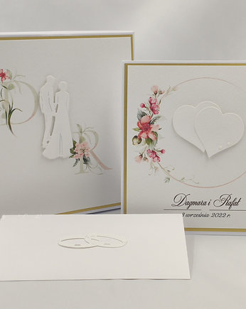 Kartka ślubna w pudełku z inicjałami, W37, Anna Art and Crafts