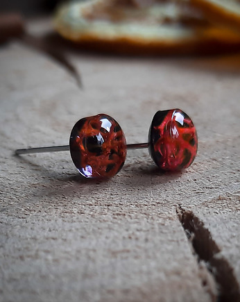 Kolczyki sztyfty z mchem, mikro, Figa handmade accessories
