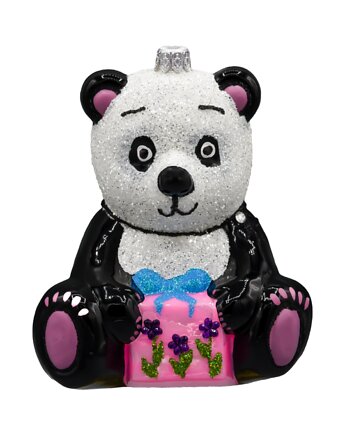 Bombka choinkowa: Panda z prezentem: duża, Syn Bombkarza