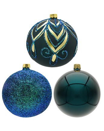 Bombki okrągłe: ciemnozielony zestaw 3 sztuk, Syn Bombkarza