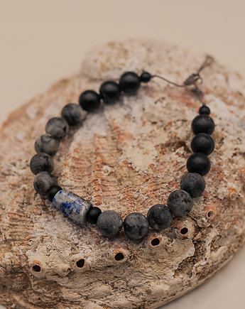 Bransoletka Męska z Lapisem Lazuli Agatem i Labradorytem, w hand works
