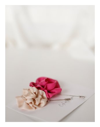 Zestaw broszek małe jedwabne róże, Celina Parysów