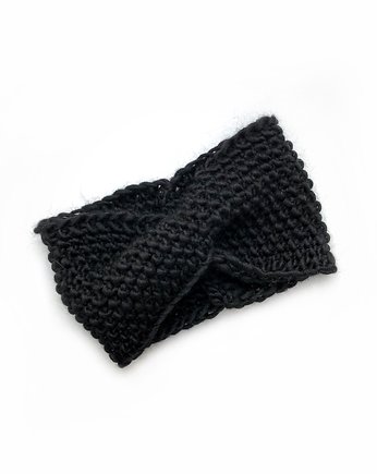 Czarna miękka wełniana opaska przejściowa, Holy Alpaca Knit