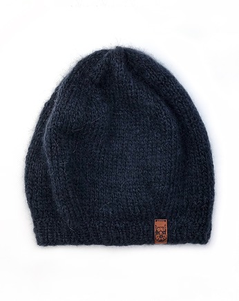 Ciemno niebieska czapka beretowa z alpaki Midnight, Holy Alpaca Knit