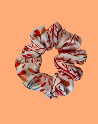 Gumka jedwabna, scrunchie, frotka kwiatowa mgła MIDI, Capillum
