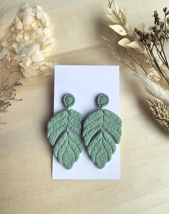 Kolczyki Liście XXL - różne kolory, freska