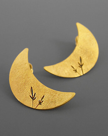 Kolczyki pozłacane księżyce, Pastelove Jewelry
