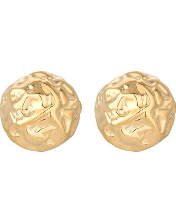 Złote kolczyki duże gniecione koła, SOTHO