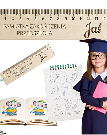 Linijka na zakończenie przedszkola Upominki dla uczniów linijka z IMIENIEM, smxdsgn