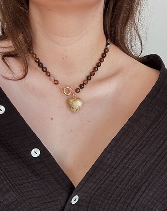 Naszyjnik Agat i Onyks Serce, Chmolowska Jewellery