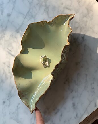 Ceramiczna Podłużna Muszla Mermaid Green, Nadmorskie Dekoracje Domu Farmhouse, Maison Fragile