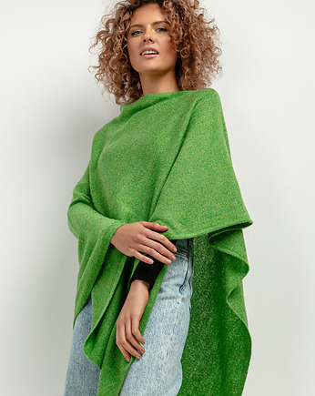 Ponczo z dzianiny swetrowej, T419, one size, jasna zieleń, TESSITA
