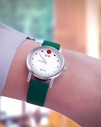 Zegarek  mały - Japonia - silikonowy, zielony, yenoo