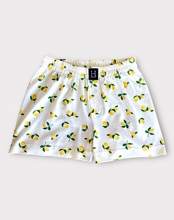 Spodenki unisex do spania bokserki w cytrynki, HisOutfit