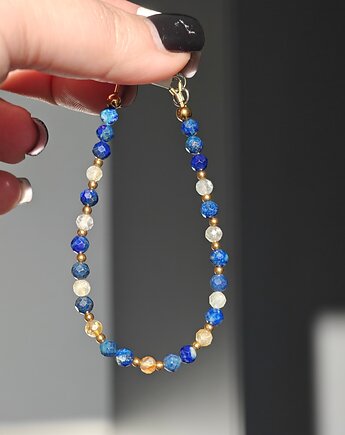 Bransoletka lapis lazuli cytryn, NESSING handmade