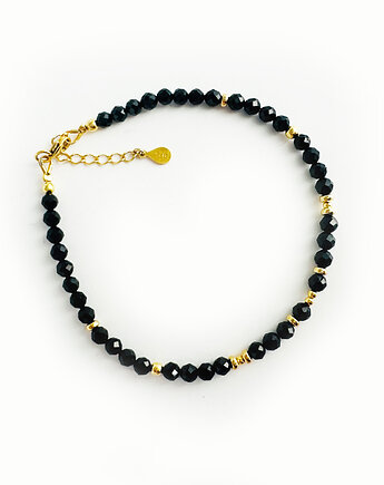 Bransoletka z kamieni onyks , czarny kamień, Anemon Atelier