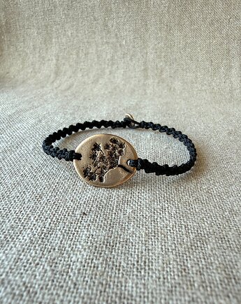 Bransoletka sznurkowa z detalem z brązu, Metalova Magia