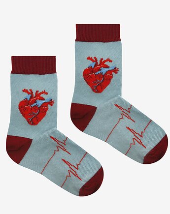 Skarpetki Dziecięce Serce Kardio Błękit, LOVE POLAND DESIGN