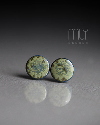 Kolczyki ceramiczne Chrobotkowe 6mm/stal nierdzewna/, Magda Łysiak
