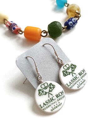 Kolczyki ceramiczne Rosenthal, biżuteria z talerzy