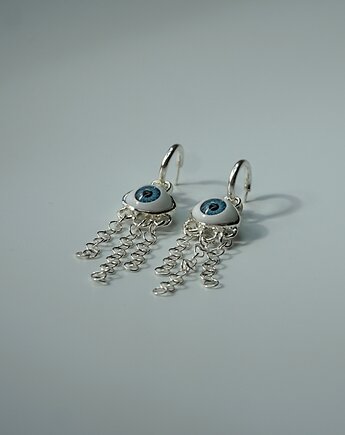 Kolczyki srebrne OCULA chain, Gutowska jewelry