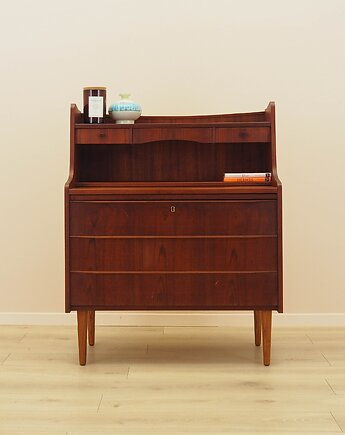 Sekretarzyk tekowy, duński design, lata 70, produkcja: Dania, Przetwory design