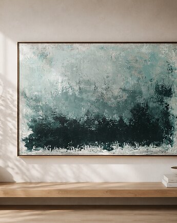 SPOKÓJ NATURY Abstrakcyjny obraz ręcznie malowany, 100x70 cm, Anna Jatczak Art