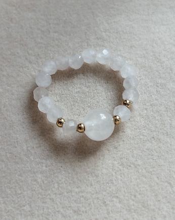 Pierścionek elastyczny Jadeit, Chmolowska Jewellery