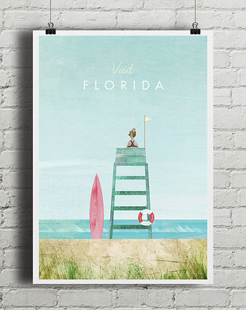 Floryda - vintage plakat art giclee, minimalmill