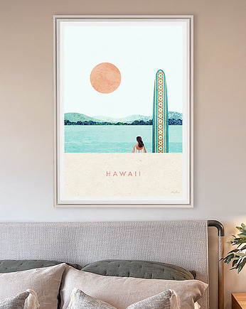 Hawaje - surfing - plakat 50x70 cm, minimalmill