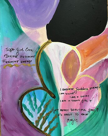 Ręcznie malowany plakat  Soft Girl Era, Milasoo