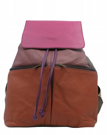 Plecak skórzany pojemny kieszenie wygodny kolorowy zero waste OLIVKA, Olivka Warsaw