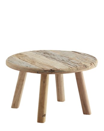 Stolik kawowy Anzel 60x35 cm, okrągły, stare drewno, OKAZJE - Prezent na Parapetówkę
