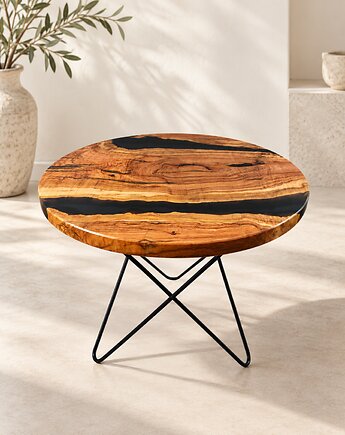 Stolik kawowy #2 DREWNO + ŻYWICA 60cm, MA WOOD