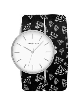 Zegarek damski wiązany - Black diamond - Tarcza Srebrna, Bandwatch