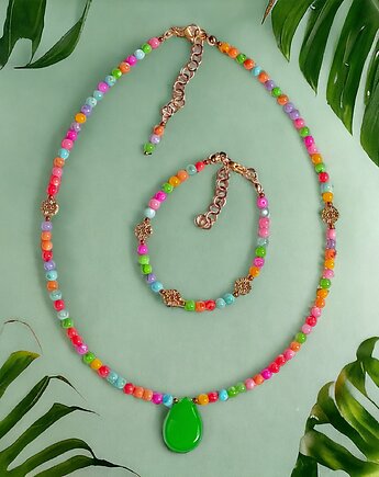 RAZEM TANIEJ : summer collection: kolorowa muszla, jadeit i kwiatuszki, kaktusia