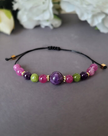 POZYTYWNA Energia- bransoletka z Ametystem i turmalinem, Seylla pracownia