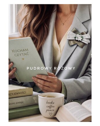 Broszka dla miłośników książek  Nowość, Pudrowy Różowy