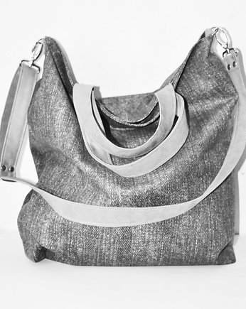 Torba hobo XXL- a'la jeans (tkanina drukowana), PRACOWNIA 166