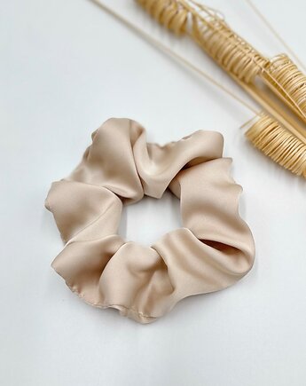 Scrunchie/frotka Satyna Beż, wu handmade