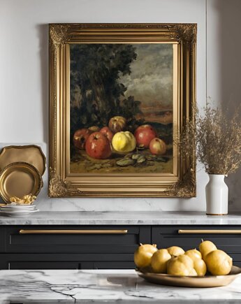 PLAKAT dawne malarstwo martwa natura owoce, black dot studio
