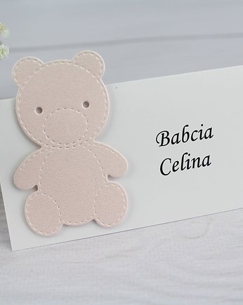 Winietka Chrzest Miś Dziewczynka 10 szt, Say I Do Zaproszenia