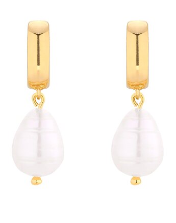 Złote kolczyki z naturalną perłą, SOTHO