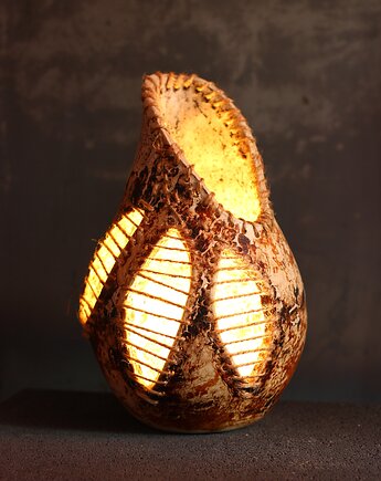 Lampka/wazon  ceramiczny "Tkane liście", Pracownia Czarny Smok