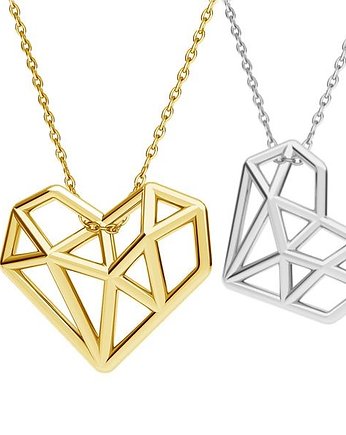 ORIGAMI HEART- srebro, złoto, różowe złoto, ISSI Jewelry