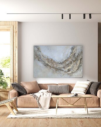 Otchłań II w brązach Ręcznie malowana abstrakcja, Diana Abstract Art