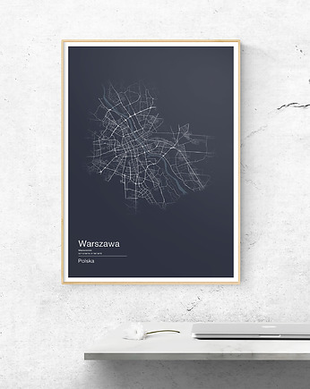 Plakat Mapa minimalistyczna - Warszawa, Peszkowski Graphic